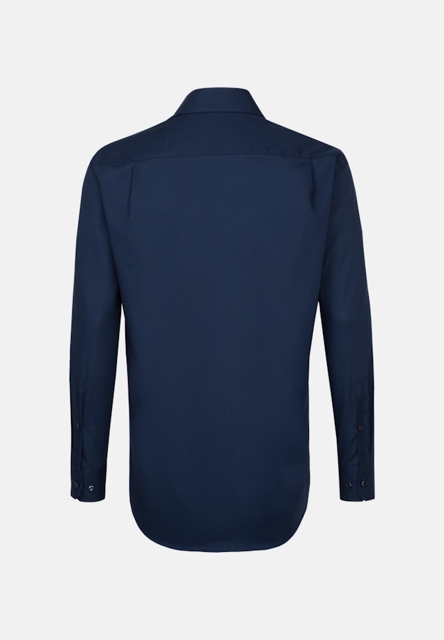 Non-iron Popeline Business overhemd in Regular with Kentkraag and extra long sleeve in Donkerblauw | Seidensticker Onlineshop