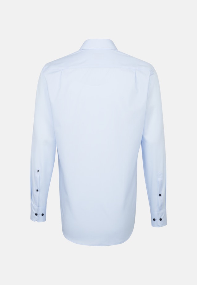 Non-iron Popeline Business overhemd in Regular with Kentkraag and extra long sleeve in Middelmatig Blauw | Seidensticker Onlineshop