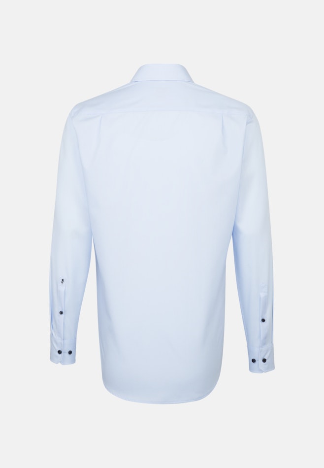 Non-iron Poplin Business Shirt in Regular with Kent-Collar and extra long sleeve in Medium Blue | Seidensticker online shop