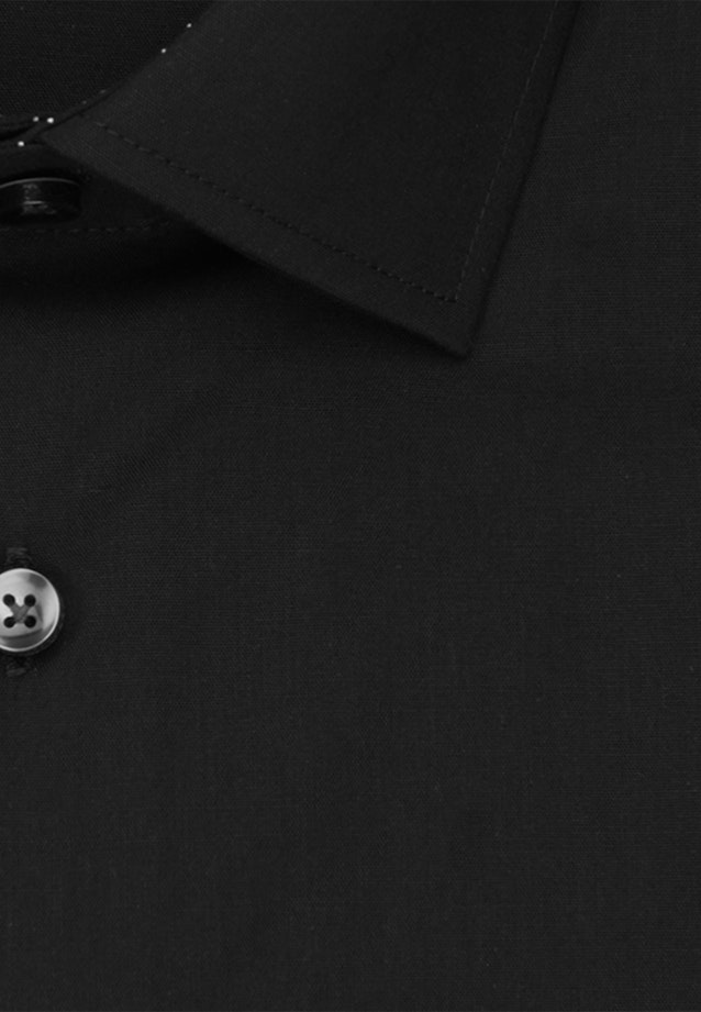Non-iron Popeline Business overhemd in Shaped with Kentkraag and extra long sleeve in Zwart |  Seidensticker Onlineshop
