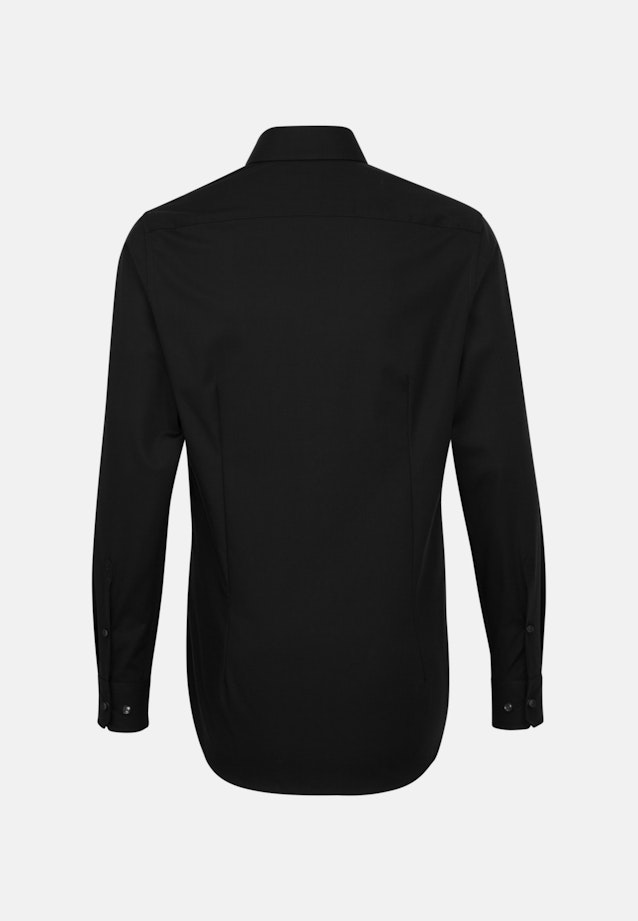 Non-iron Popeline Business overhemd in Shaped with Kentkraag and extra long sleeve in Zwart | Seidensticker Onlineshop