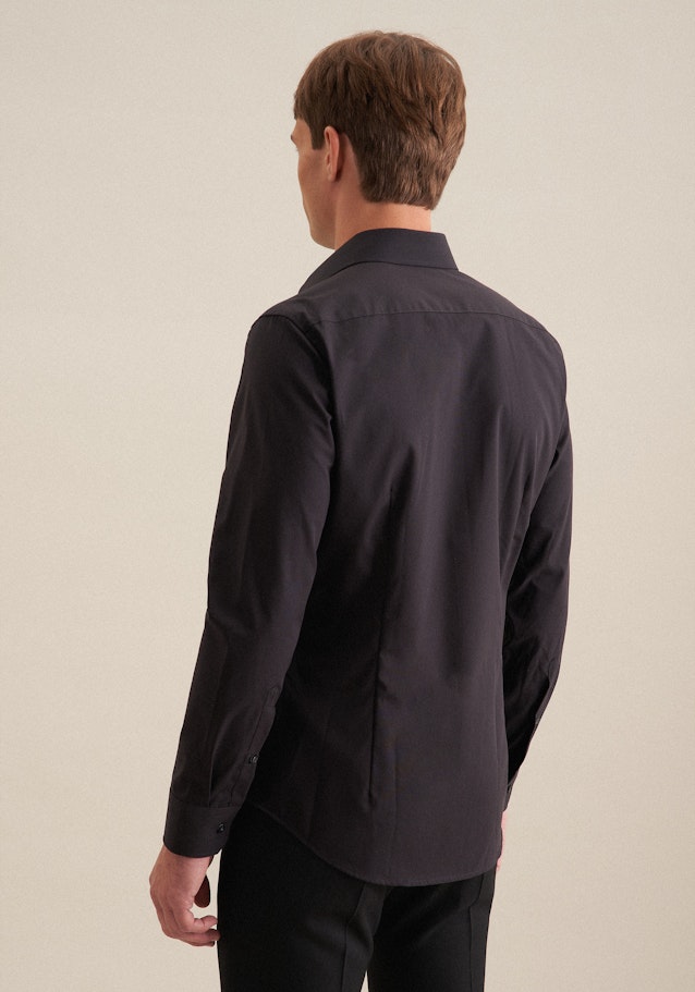 Shaped Business Hemd Uni in Schwarz | Seidensticker Onlineshop