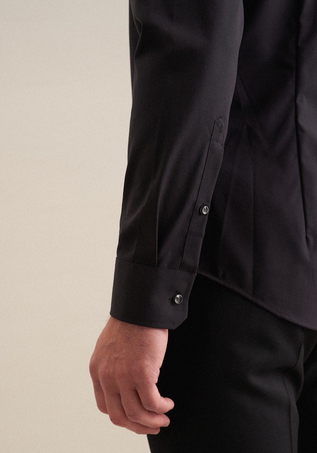Shaped Business Hemd Uni in Schwarz | Seidensticker Onlineshop