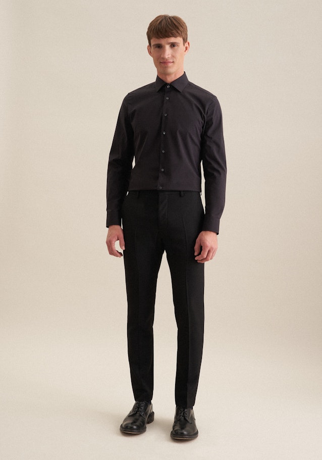 Shaped Business Hemd Uni in Schwarz | Seidensticker Onlineshop