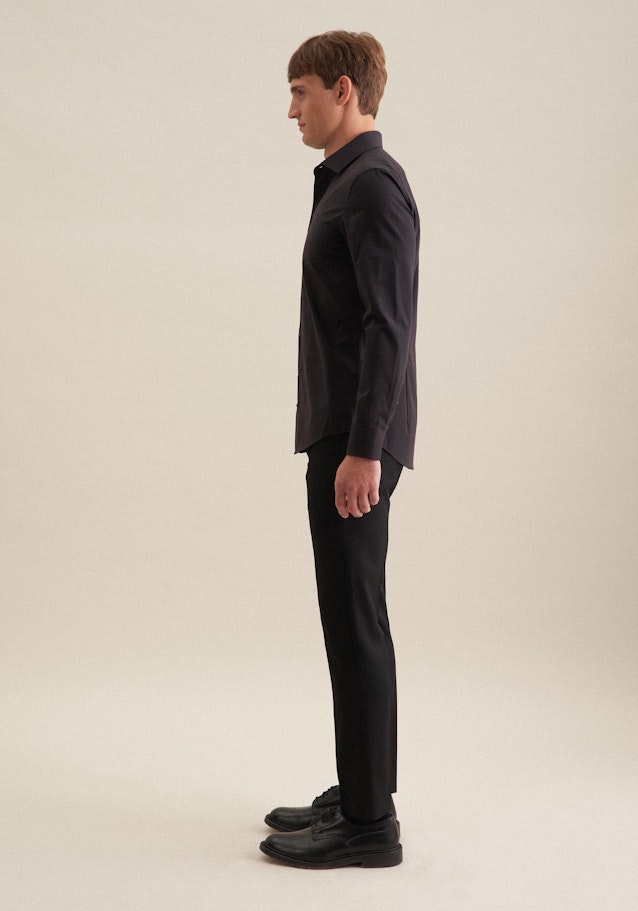 Shaped Business Hemd Uni in Schwarz | Seidensticker Onlineshop