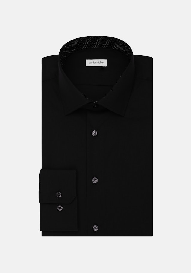 Shaped Business Hemd Uni in Schwarz | Seidensticker Onlineshop