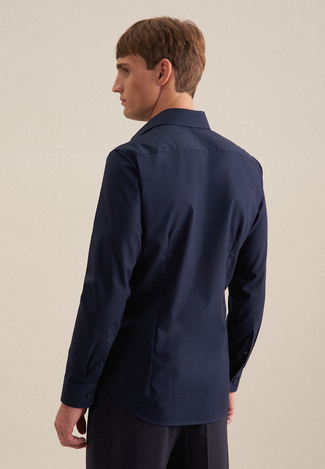 Shaped Business shirt Uni in Dark Blue | Seidensticker online shop