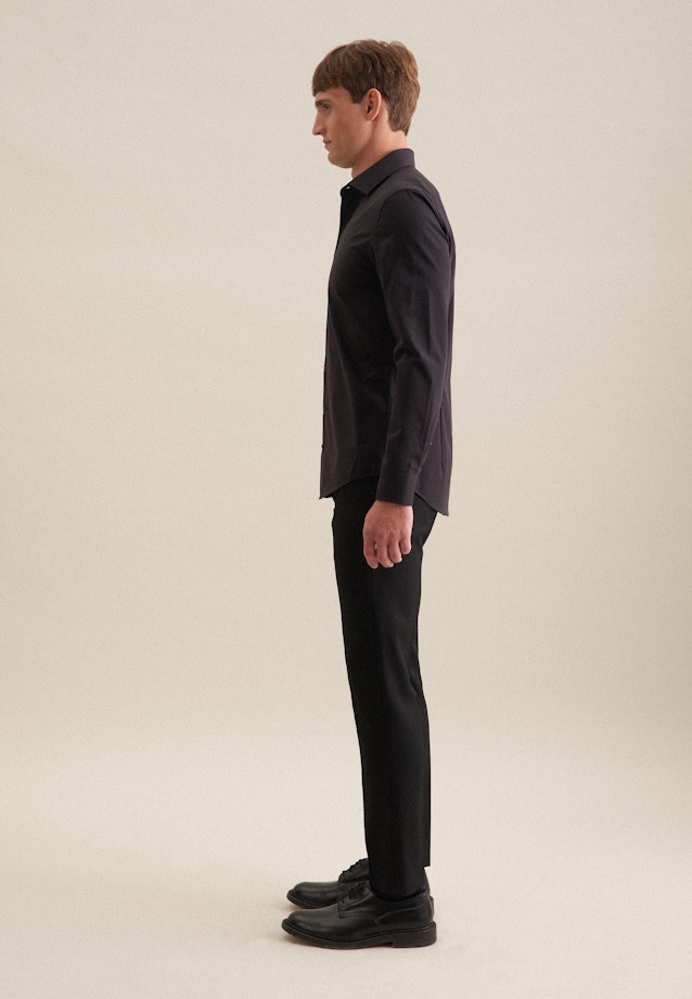 Shaped Business Hemd Uni in Schwarz |  Seidensticker Onlineshop