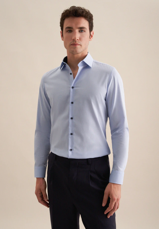 Shaped Business shirt Uni in Medium Blue |  Seidensticker Onlineshop