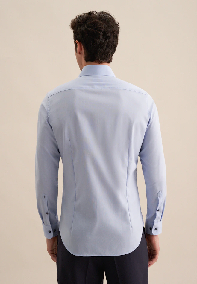 Shaped Business shirt Uni in Medium Blue | Seidensticker online shop