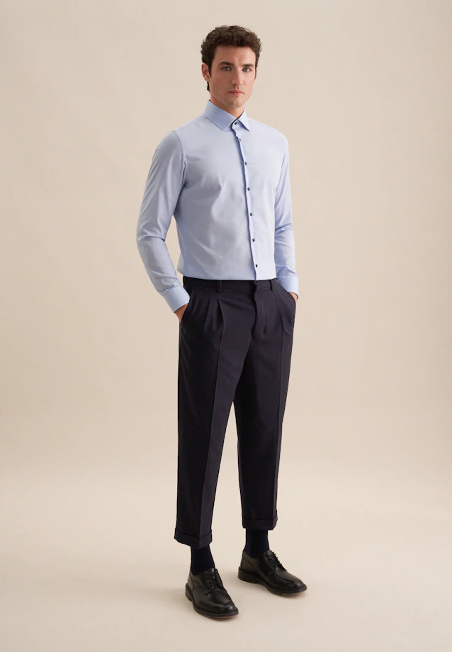 Shaped Business shirt Uni in Medium Blue |  Seidensticker Onlineshop