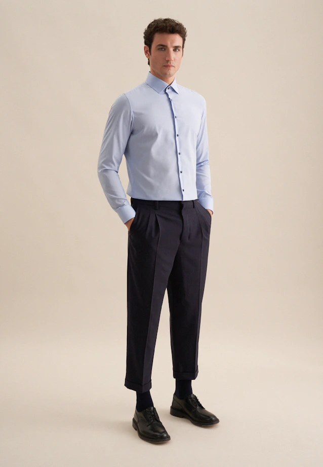 Shaped Business shirt Uni in Medium Blue |  Seidensticker Onlineshop