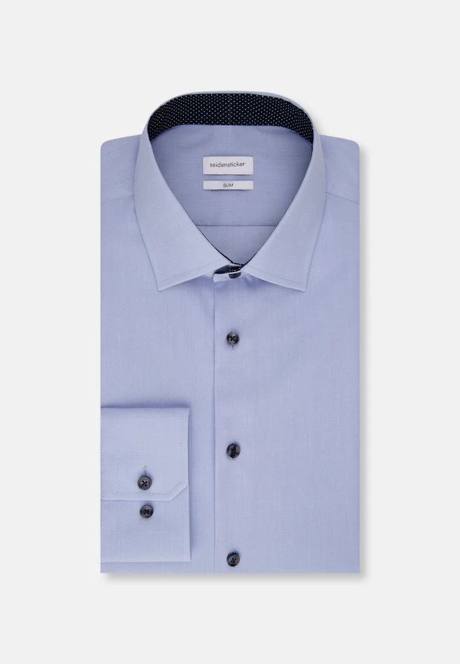 Shaped Business shirt Uni in Medium Blue | Seidensticker online shop