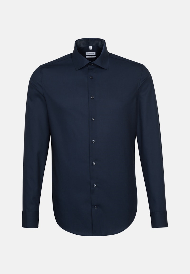 Non-iron Poplin Business Shirt in Shaped with Kent-Collar and extra long sleeve