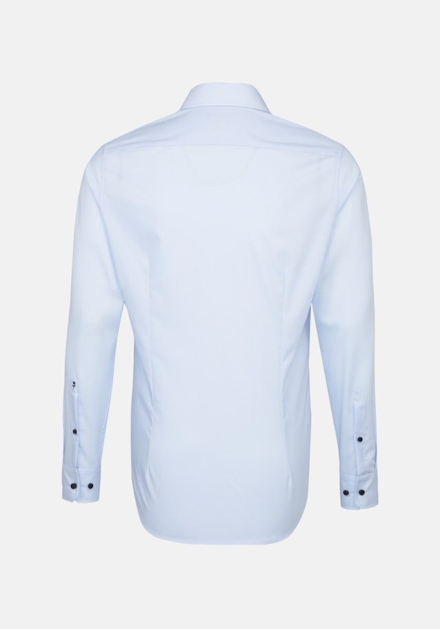 Non-iron Popeline Business overhemd in Shaped with Kentkraag and extra long sleeve in Middelmatig Blauw | Seidensticker Onlineshop