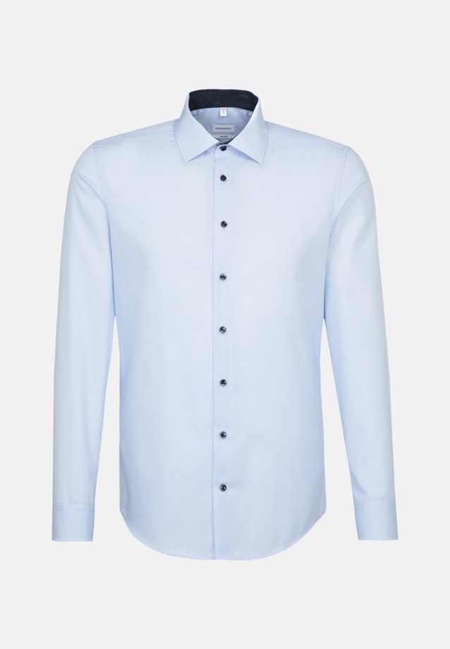 Non-iron Popeline Business overhemd in Shaped with Kentkraag and extra long sleeve in Middelmatig Blauw |  Seidensticker Onlineshop