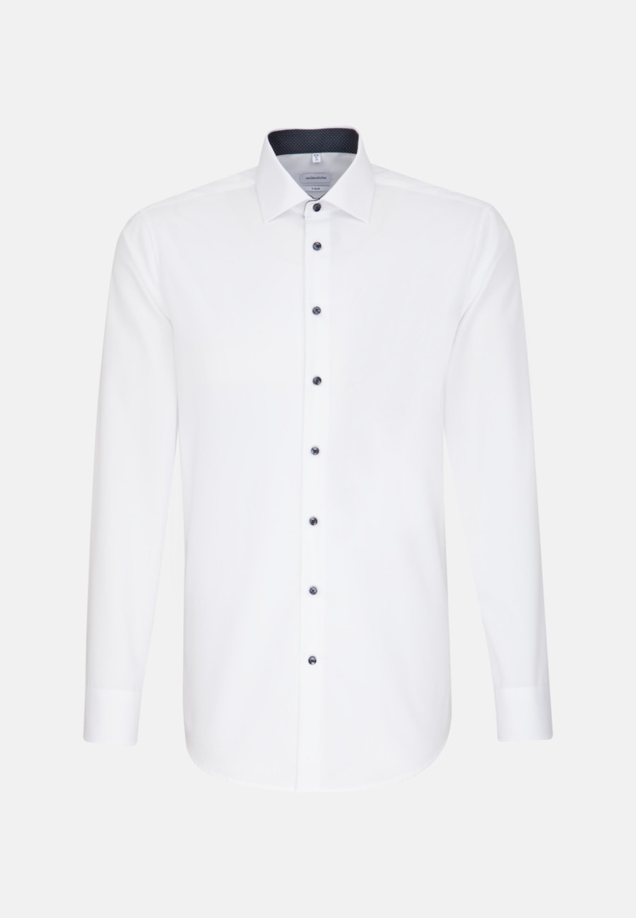 Bügelfreies Popeline Business Hemd in X-Slim mit Kentkragen und extra langem Arm in Weiß |  Seidensticker Onlineshop
