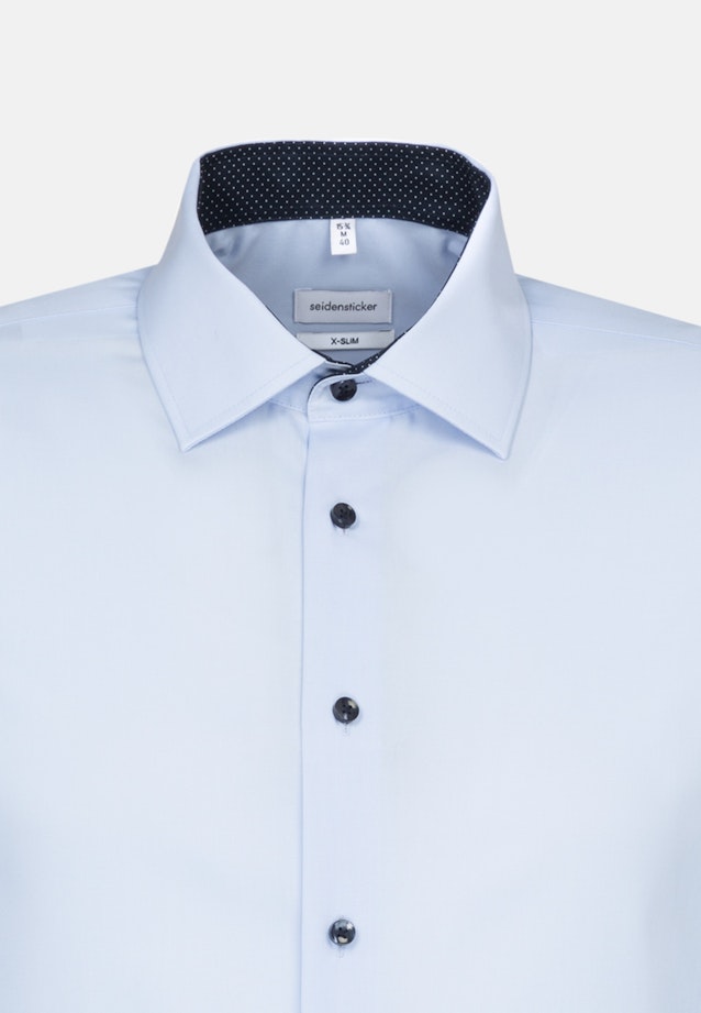 Bügelfreies Popeline Business Hemd in X-Slim mit Kentkragen und extra langem Arm in Mittelblau |  Seidensticker Onlineshop