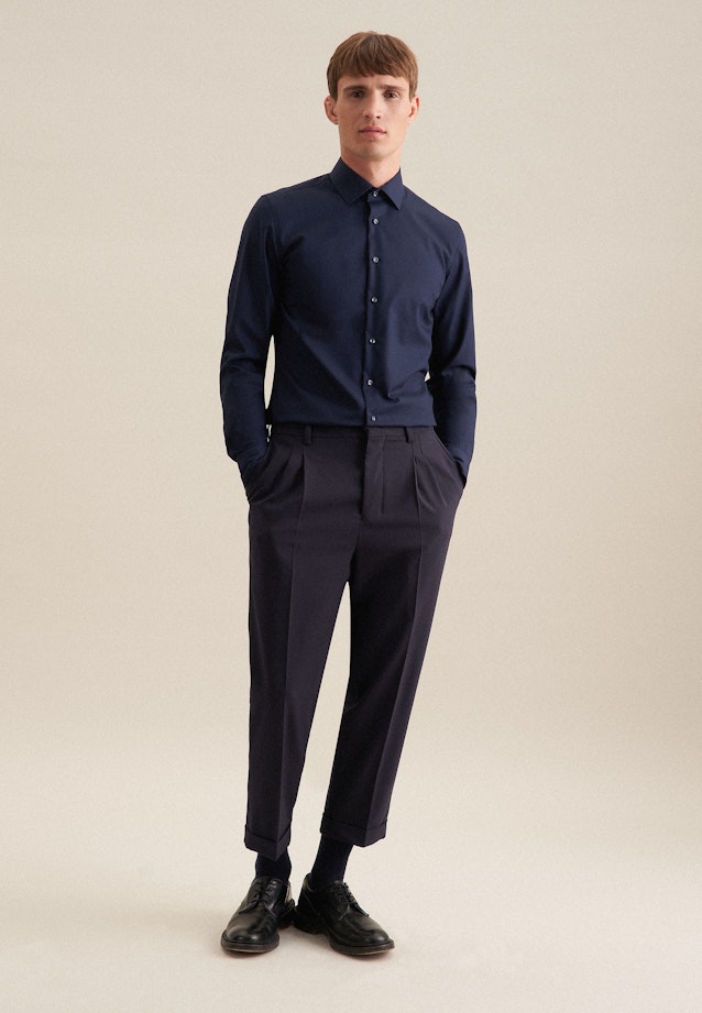 Slim Business Hemd Uni in Dunkelblau |  Seidensticker Onlineshop
