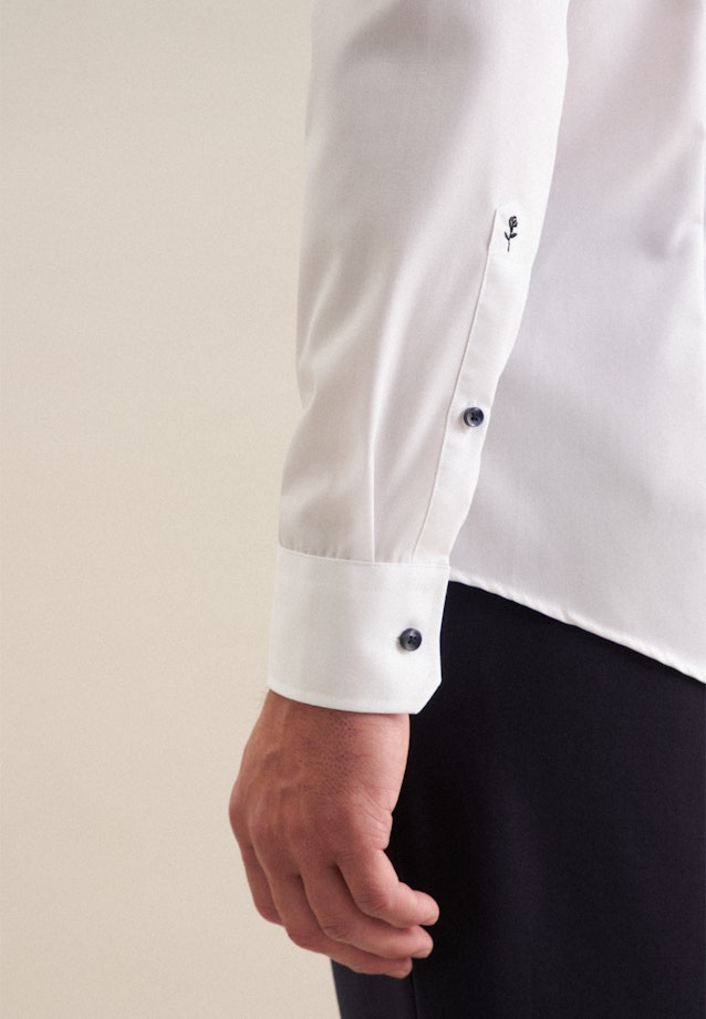 Non-iron Poplin Business Shirt in Slim with Kent-Collar and extra long sleeve in White |  Seidensticker Onlineshop