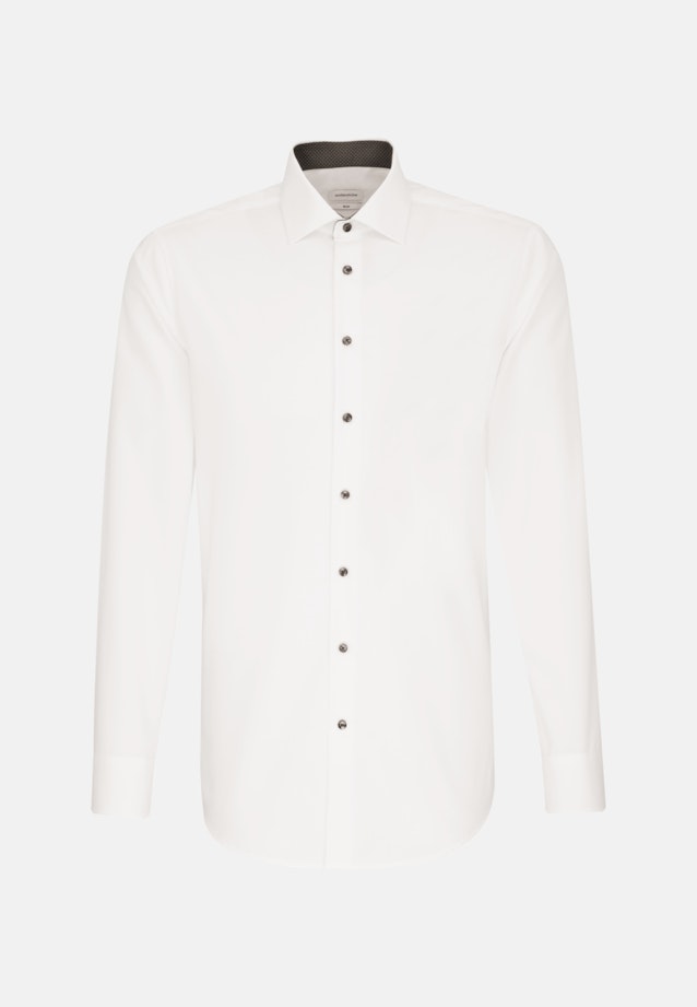 Non-iron Poplin Business Shirt in Slim with Kent-Collar and extra long sleeve in White |  Seidensticker Onlineshop