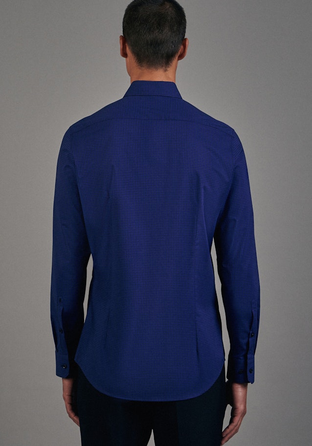 Shaped Business Hemd Karo in Mittelblau | Seidensticker Onlineshop