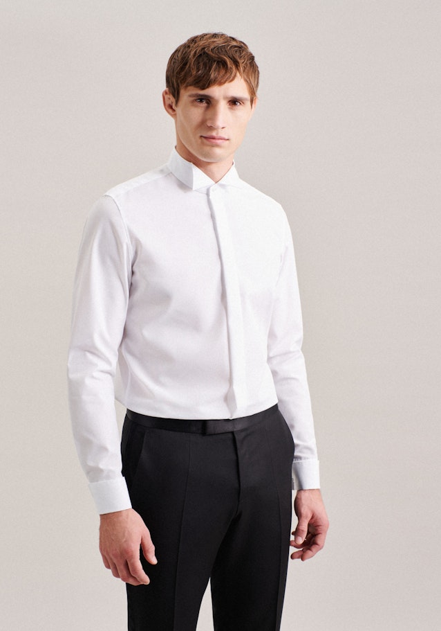 Non-iron Poplin Gala Shirt in Shaped with Wing Collar in White | Seidensticker Onlineshop