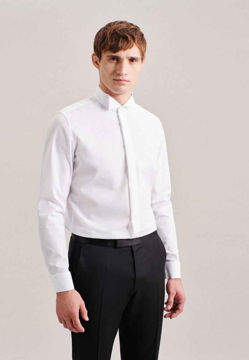 Non-iron Poplin Gala Shirt in Shaped with Wing Collar