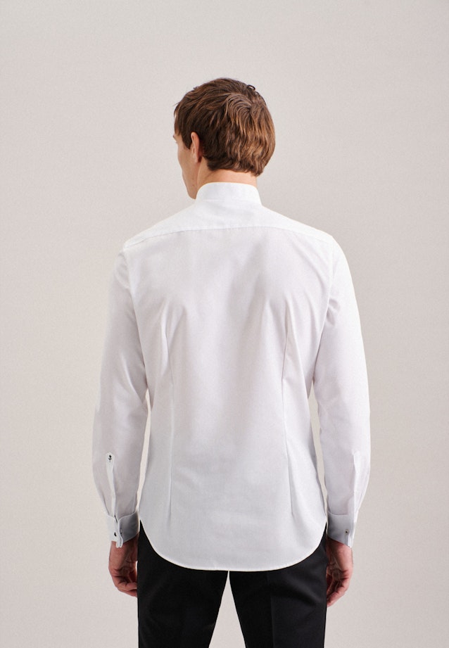 Non-iron Popeline Galashirt in Shaped with Vleugelkraag in Wit | Seidensticker Onlineshop