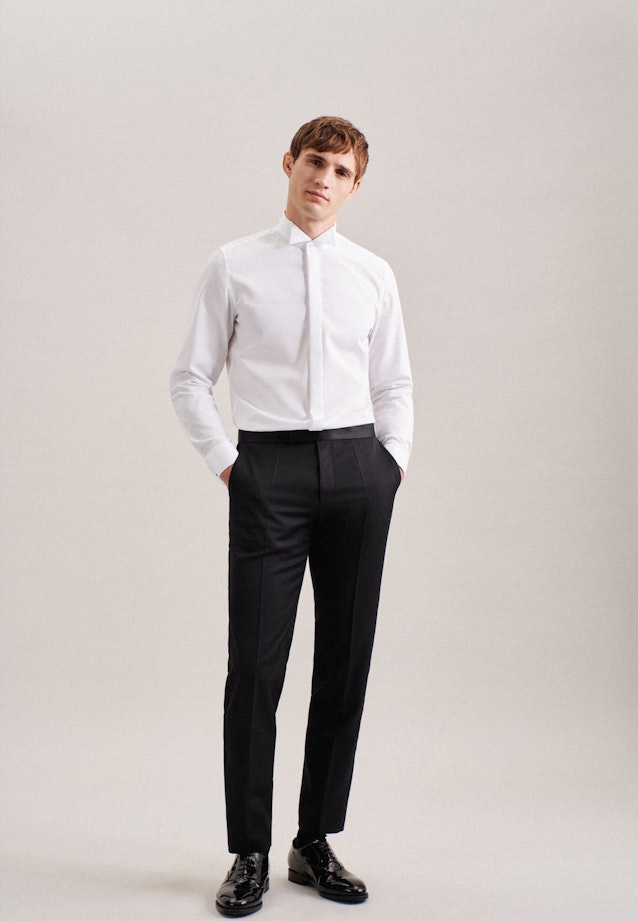 Non-iron Poplin Gala Shirt in Shaped with Wing Collar in White |  Seidensticker Onlineshop