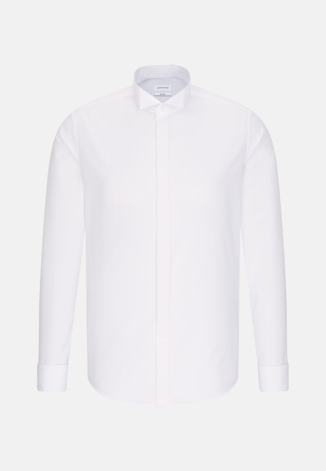 Non-iron Poplin Gala Shirt in Shaped with Wing Collar in White |  Seidensticker Onlineshop