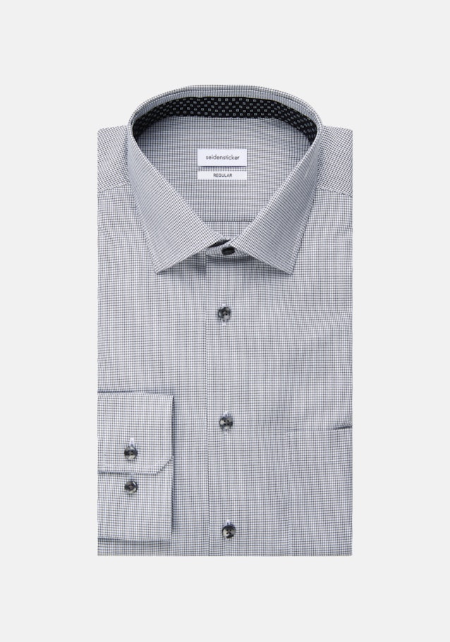 Non-iron Poplin Business Shirt in Regular with Kent-Collar in Black |  Seidensticker Onlineshop