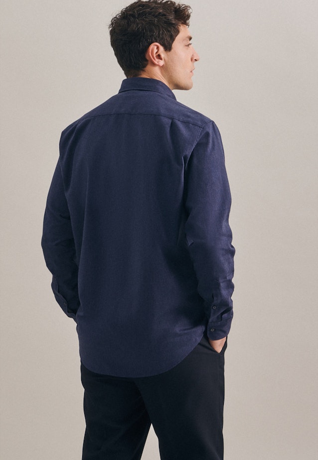 Regular Business Shirt Plain in Dark Blue |  Seidensticker Onlineshop