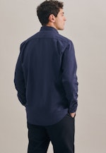 Regular Business Shirt Plain in Dark Blue |  Seidensticker Onlineshop