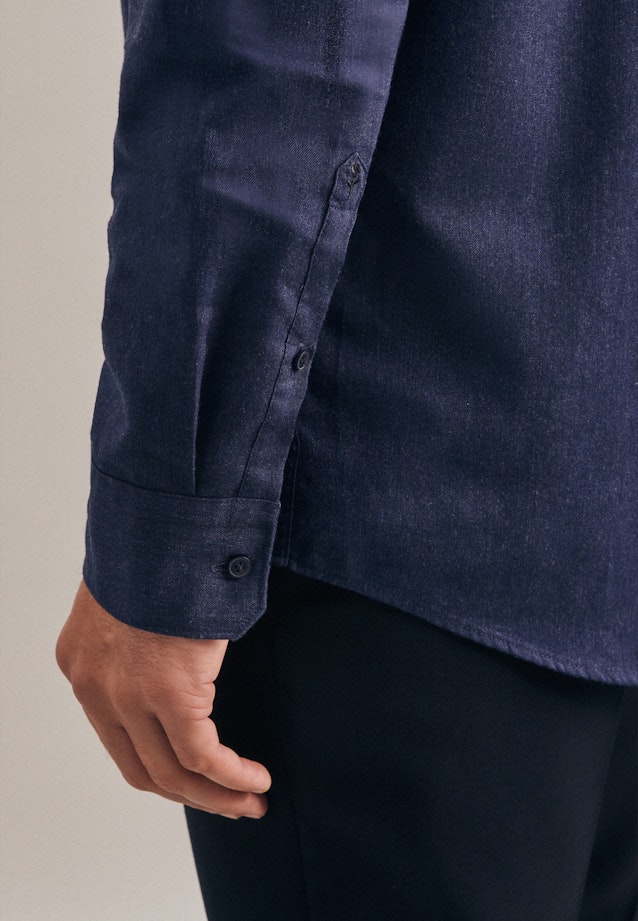 Regular Business Shirt Plain in Dark Blue |  Seidensticker Onlineshop