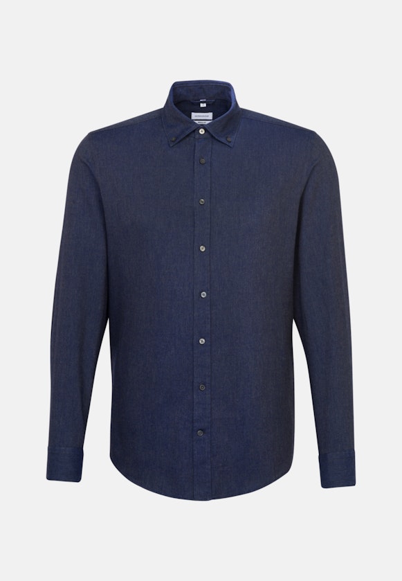 Regular Business Shirt Plain in Dark Blue |  Seidensticker Onlineshop