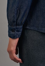 Regular fit Stehkragenbluse Uni in Dunkelblau |  Seidensticker Onlineshop