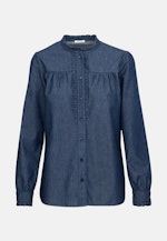 Regular fit Stehkragenbluse Uni in Dunkelblau |  Seidensticker Onlineshop