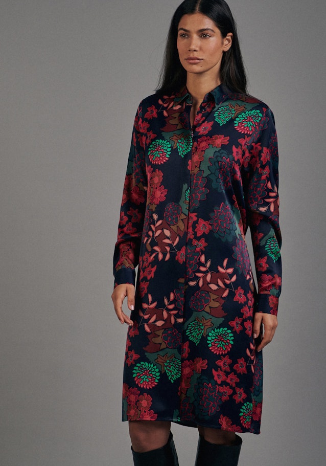 Satin Midi Kleid in Dunkelblau |  Seidensticker Onlineshop