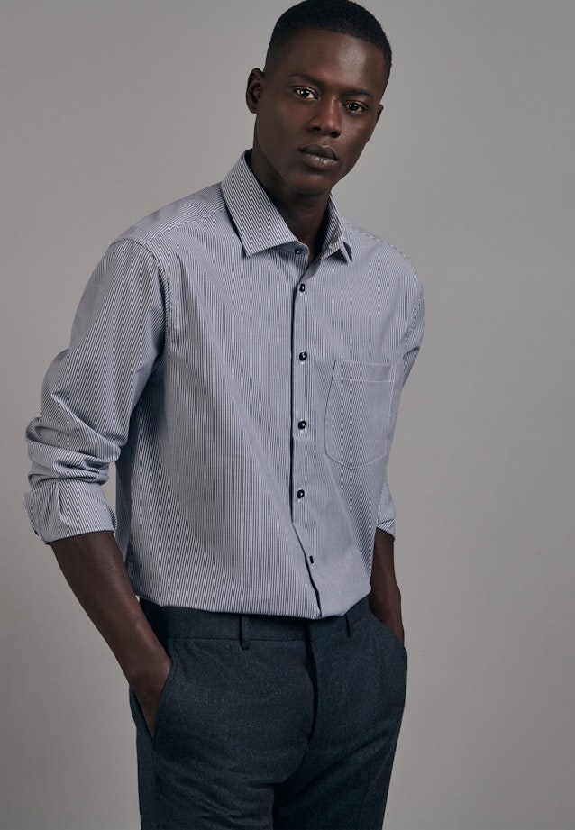 Regular Business Shirt Stripes in Dark Blue |  Seidensticker Onlineshop