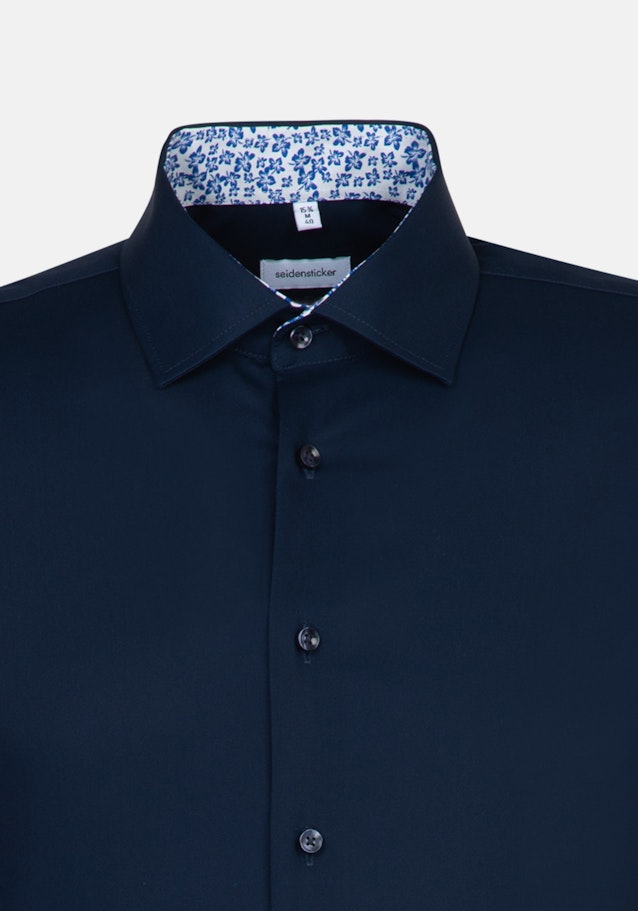 Non-iron Popeline Business overhemd in X-Slim with Kentkraag in Donkerblauw |  Seidensticker Onlineshop