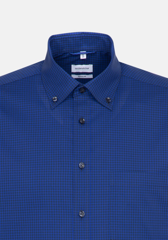 Bügelfreies Popeline Business Hemd in Regular mit Button-Down-Kragen in Mittelblau |  Seidensticker Onlineshop
