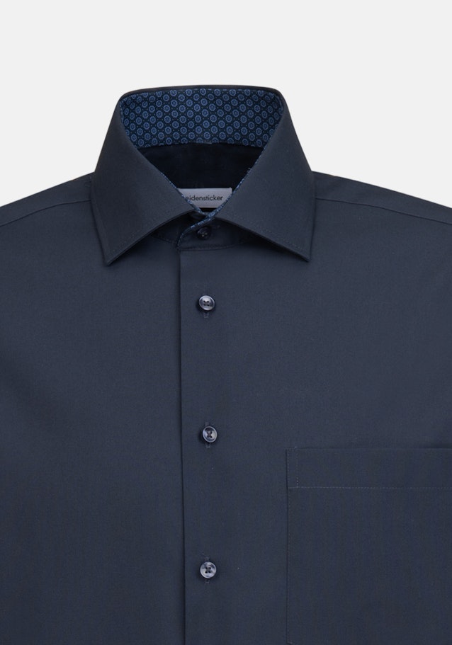 Non-iron Poplin Business Shirt in Regular with Kent-Collar in Dark Blue |  Seidensticker Onlineshop