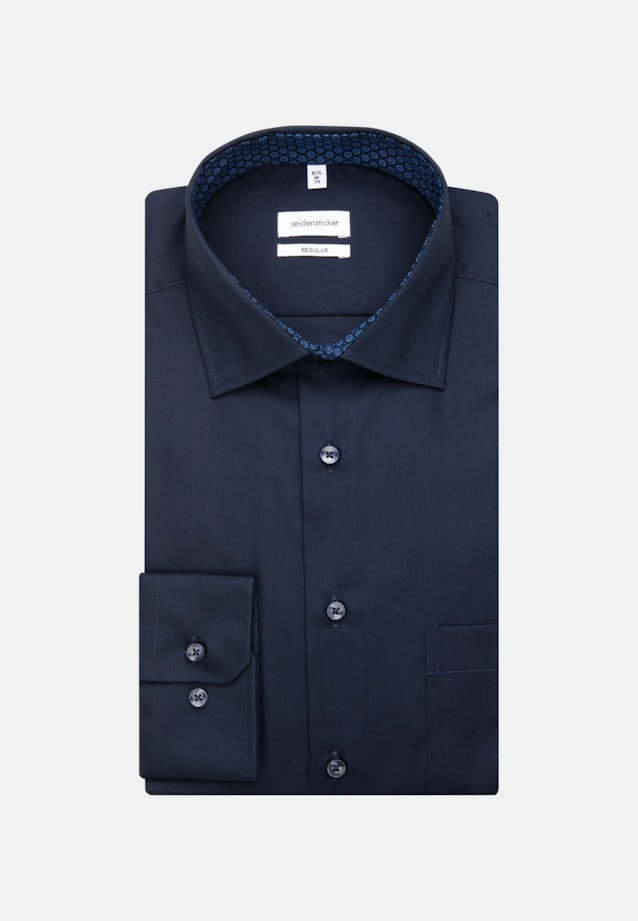 Non-iron Poplin Business Shirt in Regular with Kent-Collar in Dark Blue |  Seidensticker Onlineshop