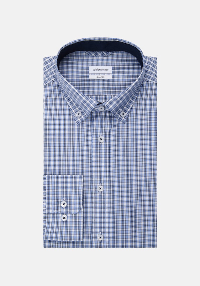 Non-iron Poplin Business Shirt in Shaped with Button-Down-Collar in Light Blue |  Seidensticker Onlineshop