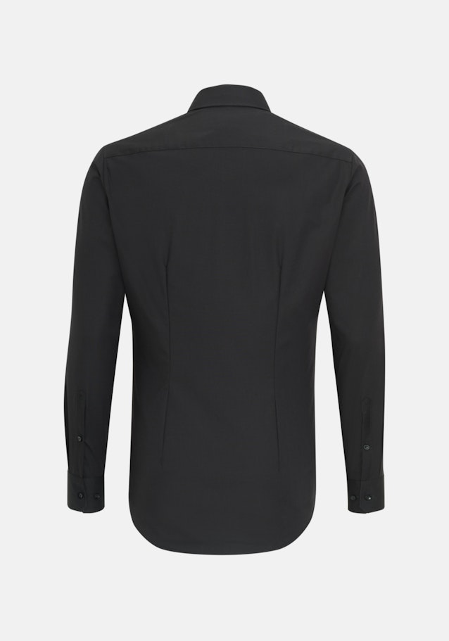 Bügelfreies Chambray Business Hemd in X-Slim mit Kentkragen in Schwarz | Seidensticker Onlineshop