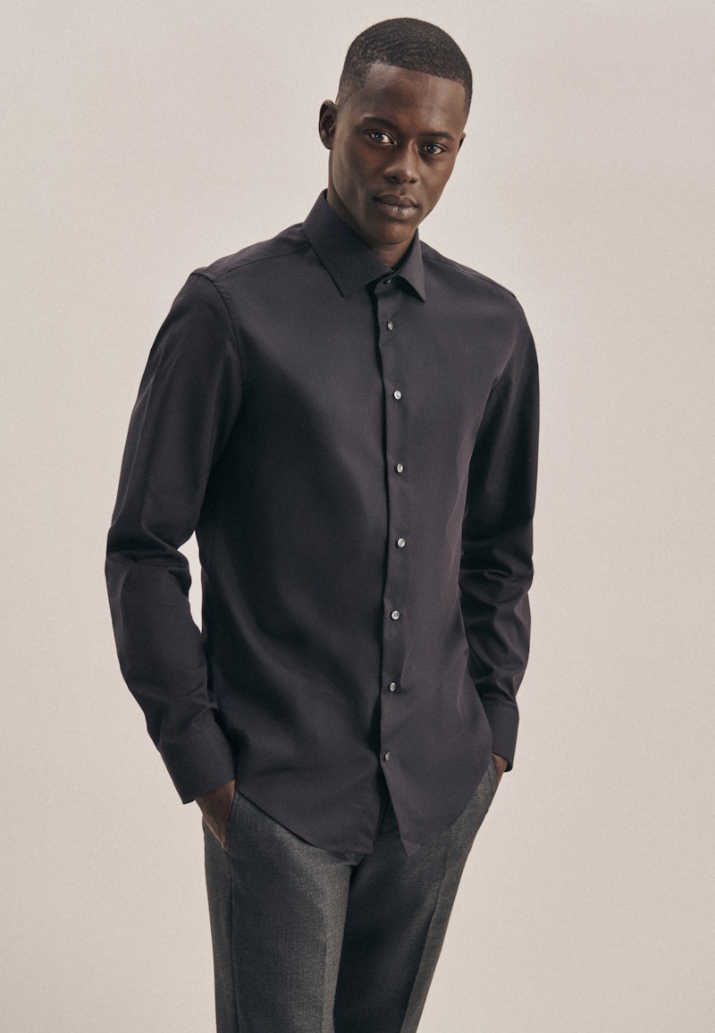 Non-iron Poplin Business Shirt in X-Slim with Kent-Collar