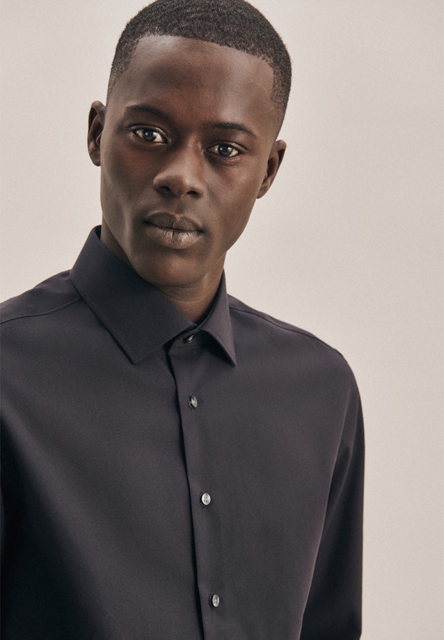 Non-iron Poplin Business Shirt in X-Slim with Kent-Collar in Black |  Seidensticker Onlineshop