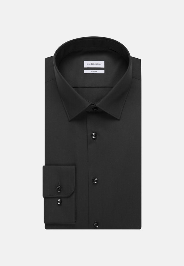 Bügelfreies Popeline Business Hemd in X-Slim mit Kentkragen in Schwarz |  Seidensticker Onlineshop