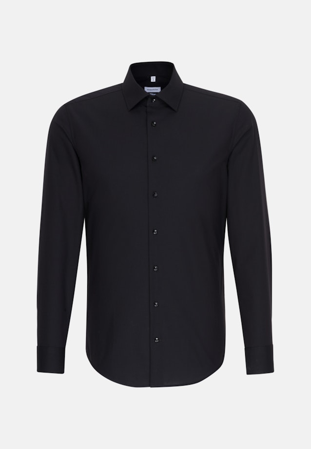 Non-iron Poplin Business Shirt in X-Slim with Kent-Collar in Black |  Seidensticker Onlineshop